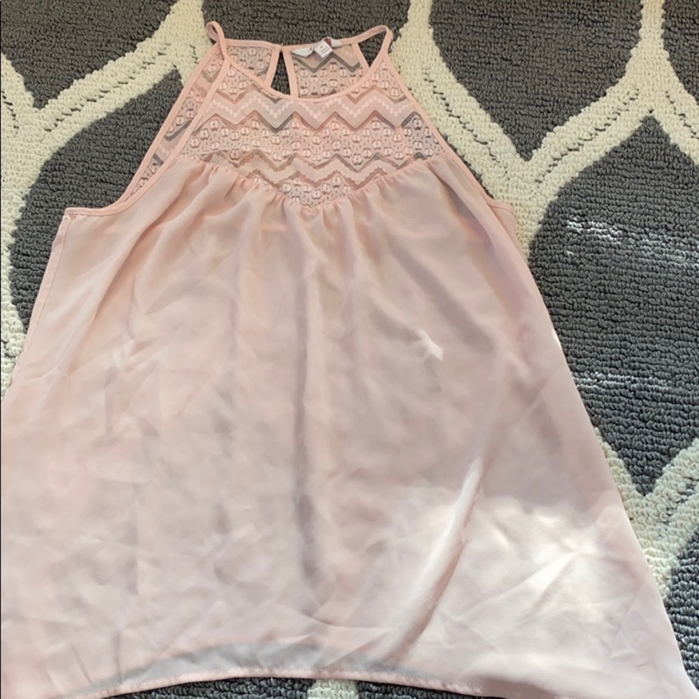 Pink Lace Tank Top